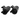 Pair of black plastic clips on a white background