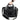 Hand holding a black can cooler with handles and an adjusatble shoulder strap.