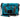 Teal can cooler with multiple pockets and handles and a black skeeter patch on the front pocket.