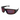 Black sunglasses with red-tinted lenses on a white background.
