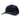 A black canvas hat with a puff embroidered skeeter logo across the front. Across the top of the bill is a black paracord rope detail. 
