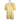 Front of a light yellow tee with a pink logo on the left chest.