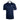 Navy blue polo shirt on a mannequin with a logo