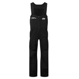 Black bib overalls with a zippered front and white Gill and Skeeter logos on the chest.