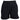 Front of black under armour ladies shorts with a white skeeter logo on the left leg.