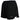 Side of ladies black athletic shorts with a grey skeeter bug logo.