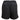 Back of ladies black athletic shorts with an elastic waistband.