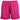 Front of ladies pink athletic shorts with an elastic waistband.