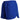Side of ladies blue athletic shorts with a black skeeter bug logo.