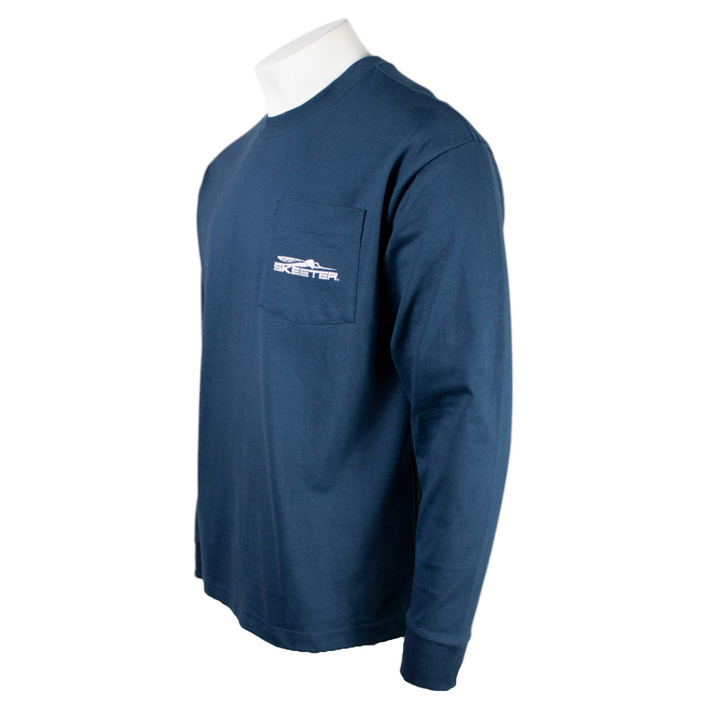 Skeeter Navy Heavyweight Long Sleeve Pocket Tee