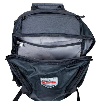 Inside of the main pocket on the backpack. 