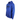 Side of a blue hoodie with a black skeeter logo on the chest and black drawstrings.