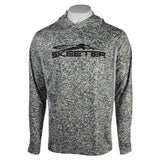 Hoodie with a grey speckled pattern and a black 'Skeeter' logo across the chest.