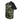 Left side of a UPF t-shirt with black short sleeves and a green camo body, featuring the skeeter logo in black on the chest. 