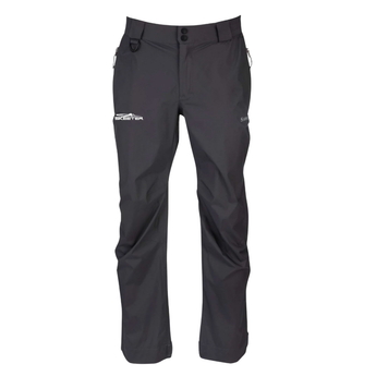 Dark grey pants with a white skeeter logo on the right hip.