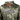 Close up of a green camouflage hoodie with orange hoodie strings and a black 'Skeeter' logo across the chest. 
