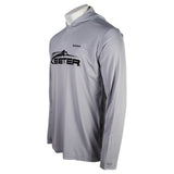 Gray performance hoodie with a black 'Skeeter' logo across the chest.