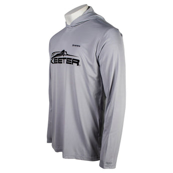 Gray performance hoodie with a black 'Skeeter' logo across the chest.