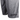 Close up of the black skeeter logo on the cuff of the leg of heather grey shorts.