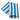 A blue and white vertically striped towel with a black Skeeter logo printed near the bottom, displayed on a clean white background.