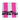 A folded white towel with bold pink vertical stripes and a black skeeter logo on the edge.
