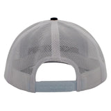 Back of a white mesh cap with Richardson branding on the snapback closure.