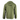 Backside of a green jacket with a hood.