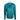 Back of a teal ladies long sleeve with a hood.