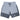 Light grey and dark grey board shorts with a drawstring waist and a white skeeter logo on the leg.