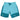 Light teal and dark teal board shorts with a drawstring waist and a white skeeter logo on the leg.