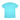 Back of a neon light blue t-shirt on a white background.