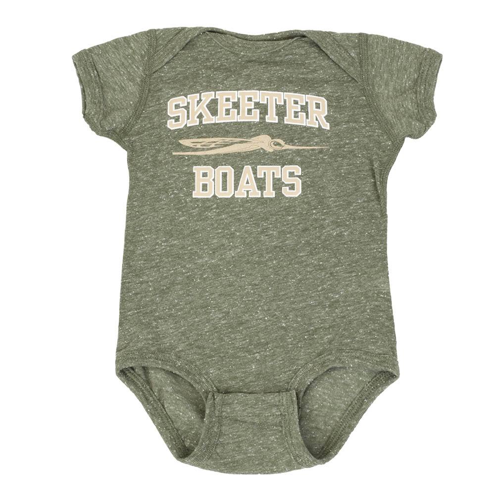 Skeeter Infant Military Green Melange Triblend Bodysuit