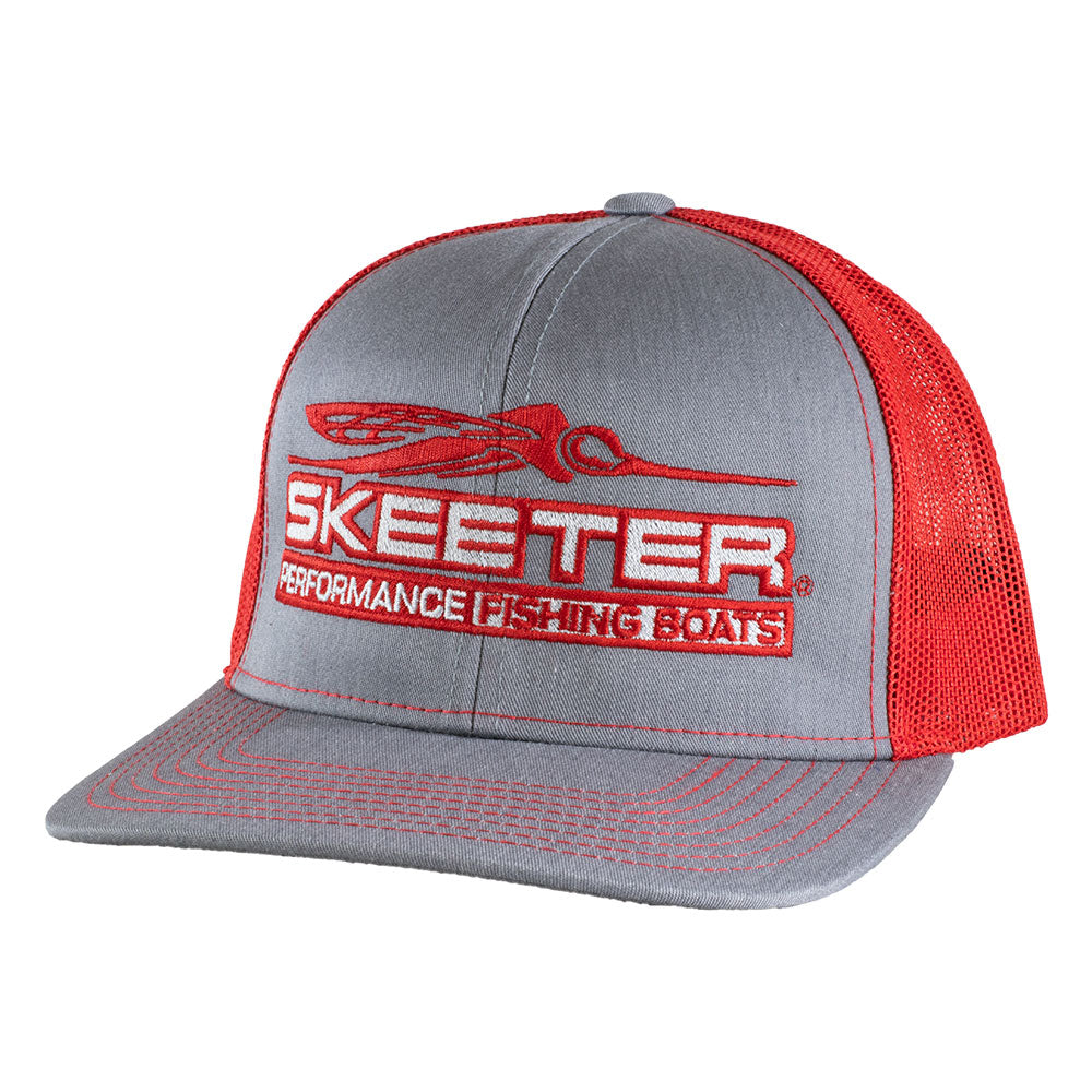 Skeeter Trucker Hat - Grey-Red