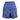 Front of a pair of purple running shorts with a light blue pattern. 